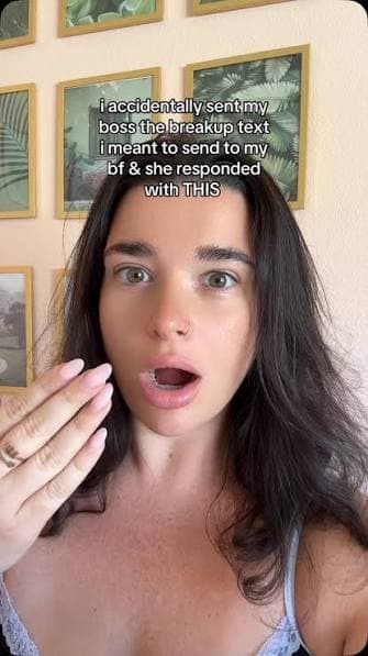 UGC video still: a creator reacting to camera under a hook caption